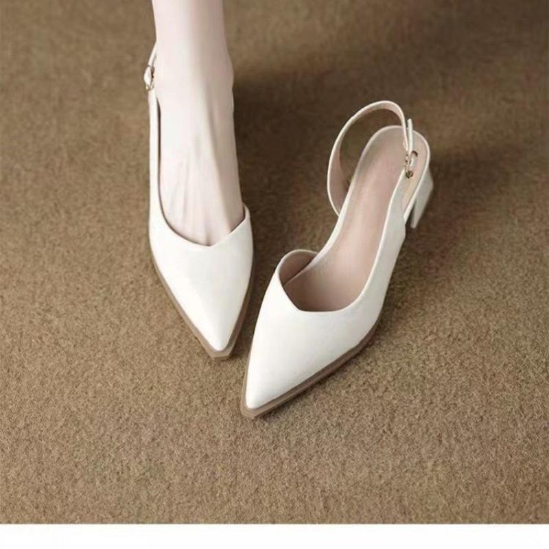 High Heels Sandals Woman Pointed Toe Heeled Shoes Shallow Summer Trend Loafers Slingback Shoes Elegant Dress Pumps Mujer