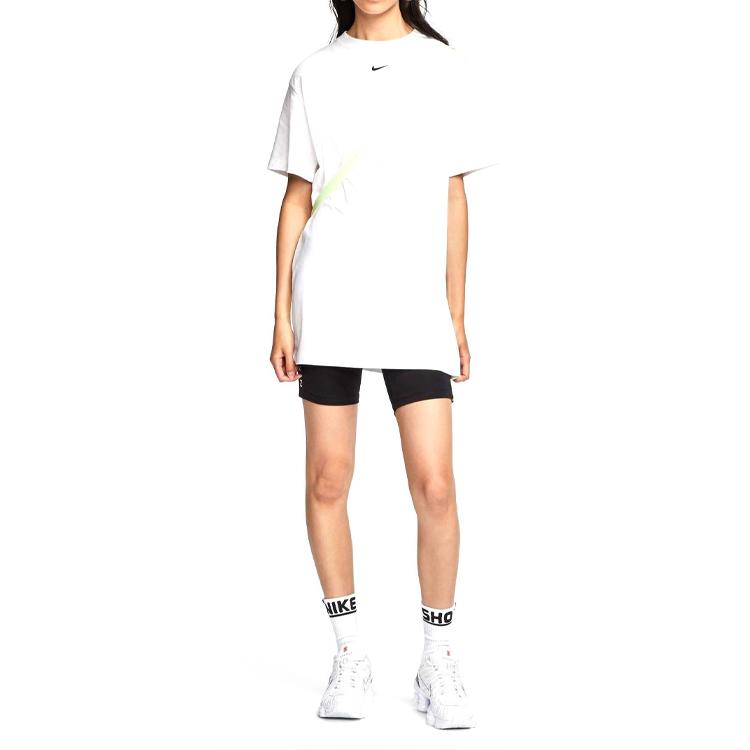 Nike Abito Casual a Maniche Lunghe con Stampa Logo e Scollo Rotondo da Donna Abiti Bianco CJ2242-100