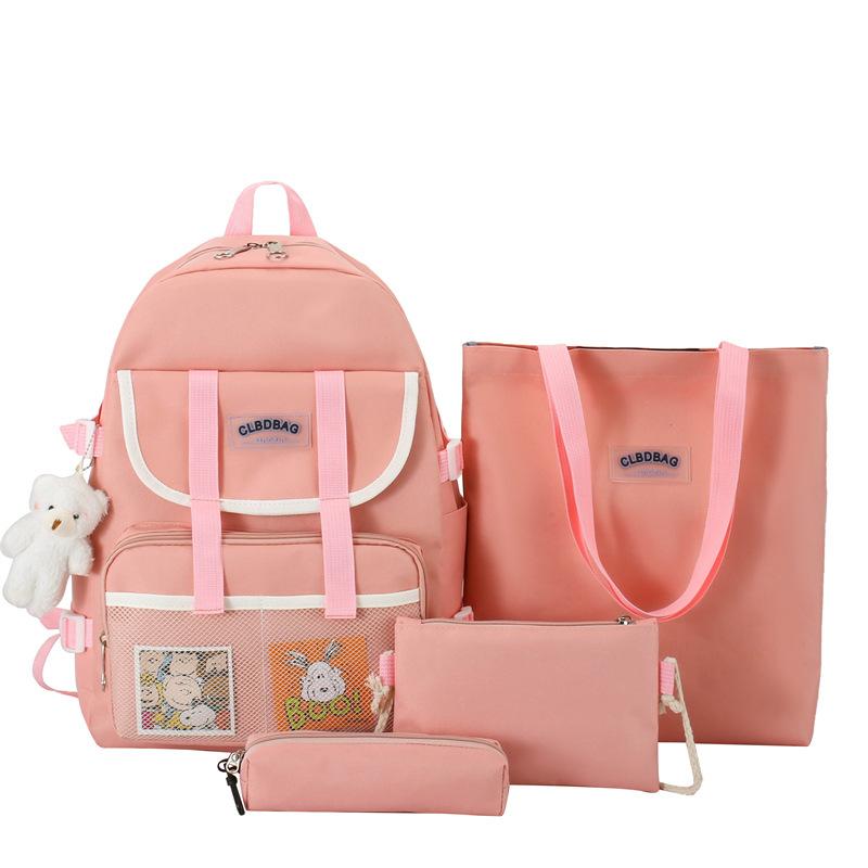 

Новый школьный рюкзак для учеников начальной школы, рюкзак для студентов кампуса и женский рюкзак модные и стильные. розовый