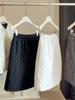Korean High-End Quilted A-Line Midi Skirt for Women 2025 Autumn/Winter Gourd Stitching Elastic Waist