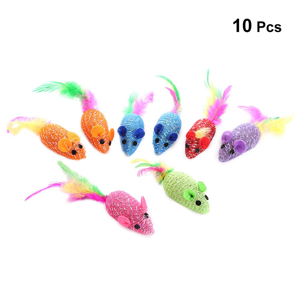 10pcs /set Cute Colorful Lightweight Pet Cat Toys Mice Cat Catcher Pet Supplies Pet Toys Mouse Toys