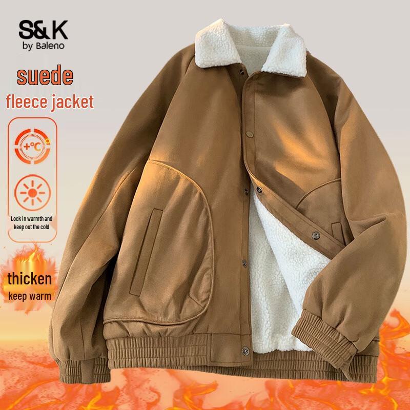 Baleno Men s S&K Suede Lapel Padded Jacket L