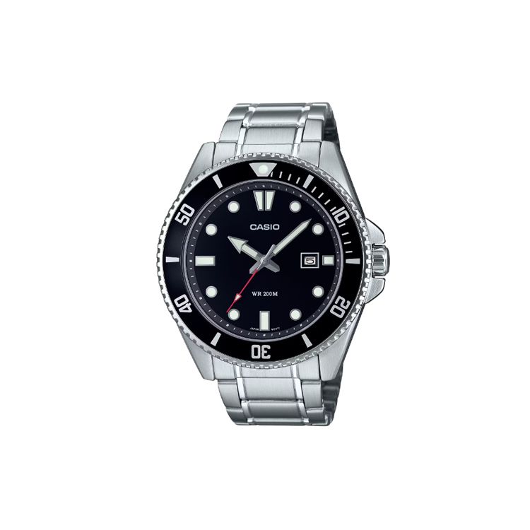 

Casio MDV-107 Series 200M Waterproof Quartz Movement Stainless Steel Strap Watch Men watches Black MDV-107D-1A1 Black Dial