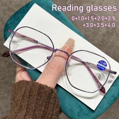 Nowe Modne Damskie Okulary do Czytania z Ultralekkimi i Wysokiej Rozdzielczości Soczewkami, Damskie Cienkie Oprawki Anty Niebieskie Światło Prezbiopia