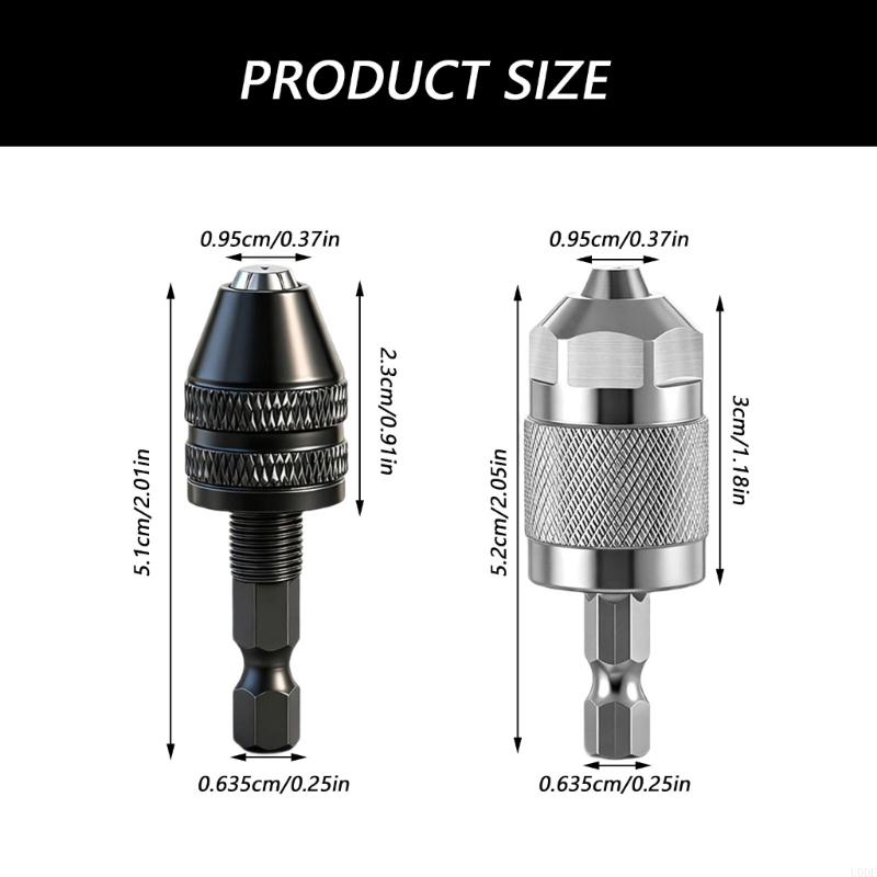   Metal 3 Jaw Chuck Hexagonal Shank Suitable for Pneumatic Drills Craftsmen DIY Applications Quick Tool Less Installation