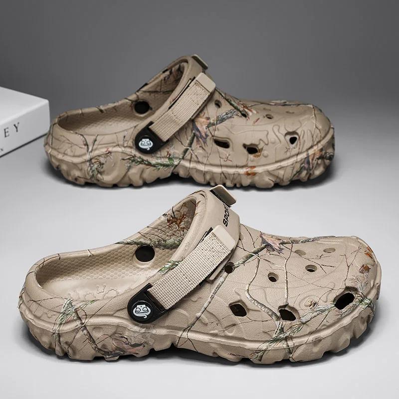 

Літні пляжні босоніжки для відпочинку на відкритому повітрі Чоловічі сабо Взуття Жіночі тапочки Камуфляжне взуття на платформі Аква Взуття з м’якого EVA для дому Домашні шльопанці 40