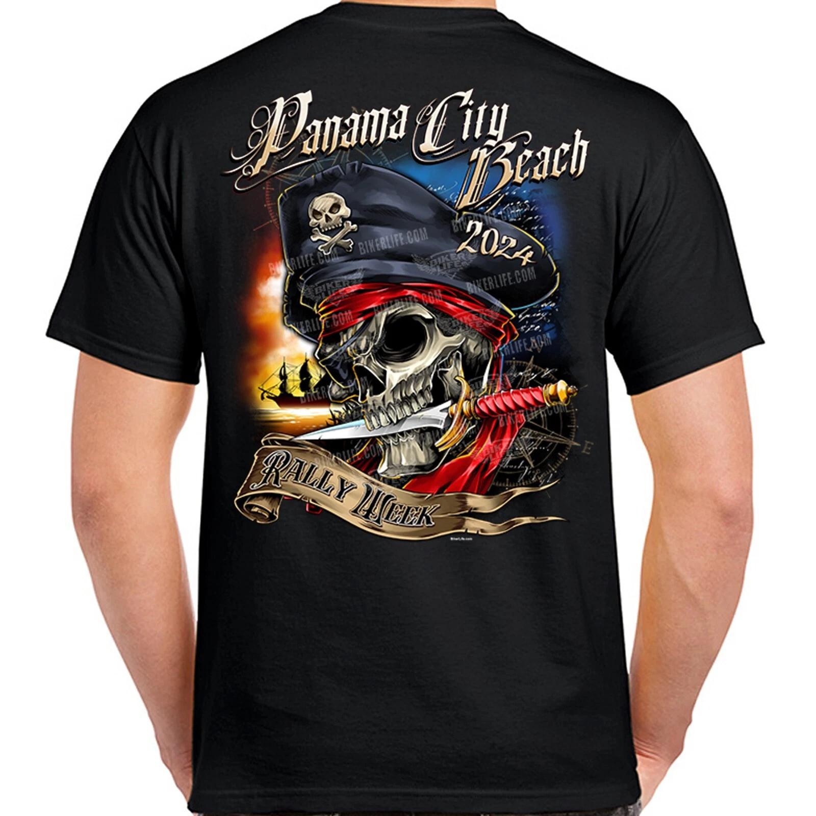 2024 Panama City Beach Rally Week Pirate Dagger Annual Biker Event T-Shirt L