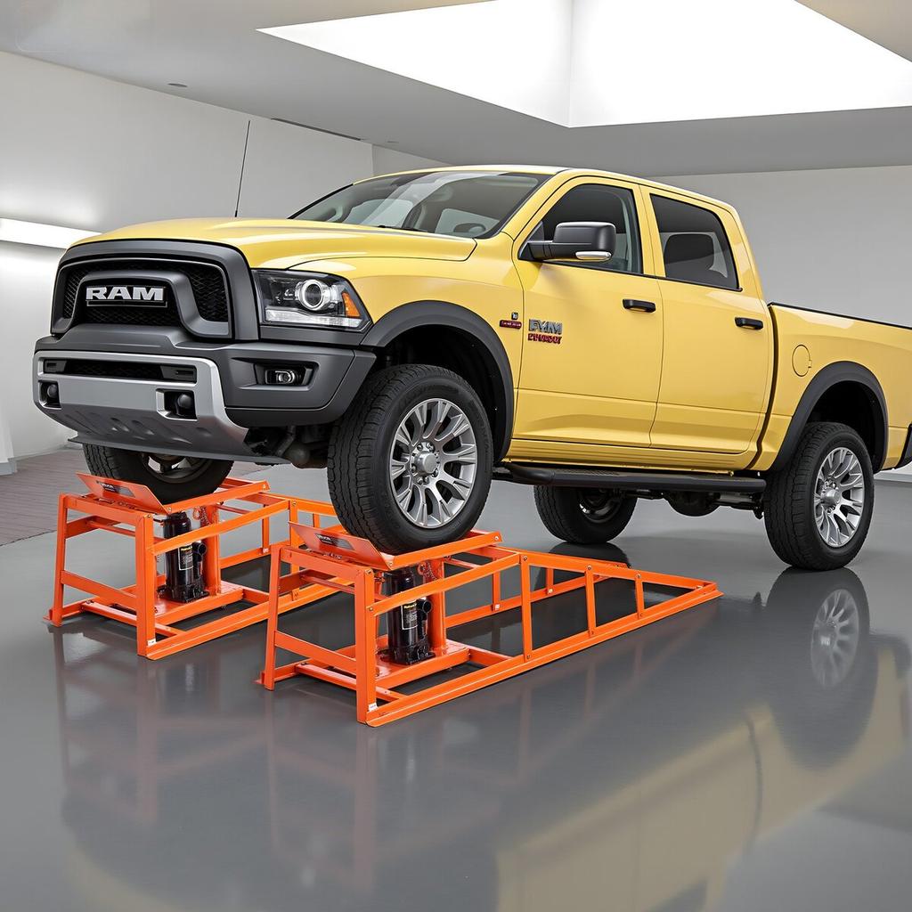 Hydraulic Car Ramps, 2 PCS 5T 11000 Lbs, 270-360 Mm Lift Height, Heavy Duty Hydraulic Vehicle Ramps, Portable Car Lifts for Home Garage Maintenance