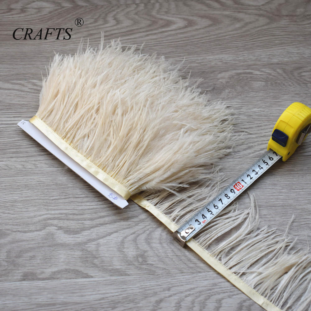 Feather2023 hot! Fluffy and beautiful 5-10M long ostrich hair feather trim cloth sideband 8-10cm wide / DIY sewing clothing accessories