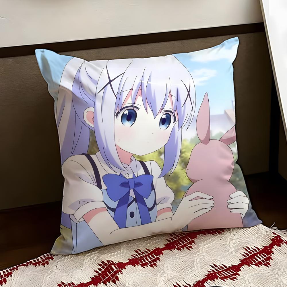 Cute Is the Order a Rabbit Cushion Cover Reversible Soft Durable Pillow Cover Home Car MultiScene Use for Daily Comfort
