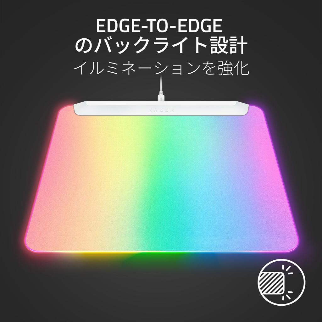Razer Firefly V2 Pro Gaming Mousepad with 360x278 Firefly V2 Pro White Edition Japanese Distributor (White Edition) Micro-Textured Surface, Non-Slip