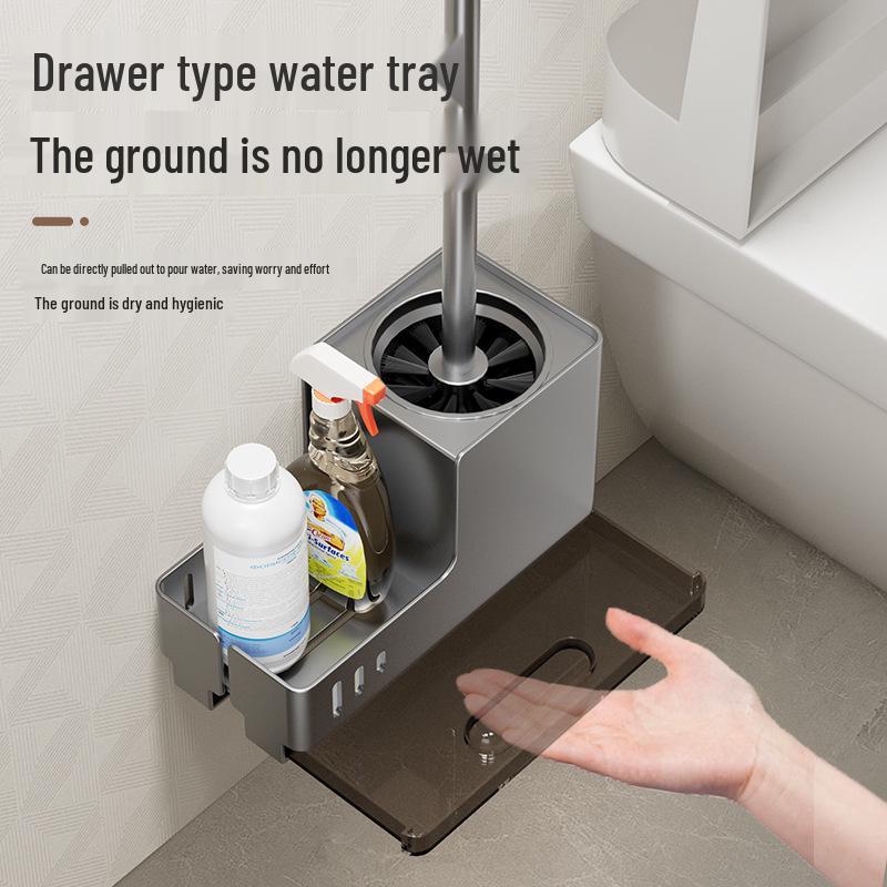 Punch-Free No Dead Angle Toilet Brush with Rack - Bathroom Cleaning Tool