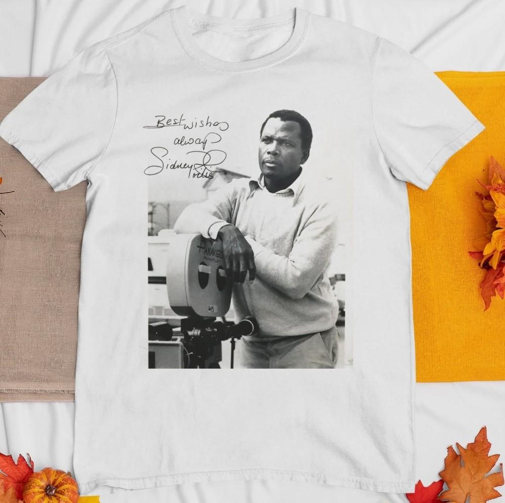 Sidney Poitier Actor Signature Best Wishes White Unisex S-4XL T-Shirt Unisex T-Shirt XXXXL
