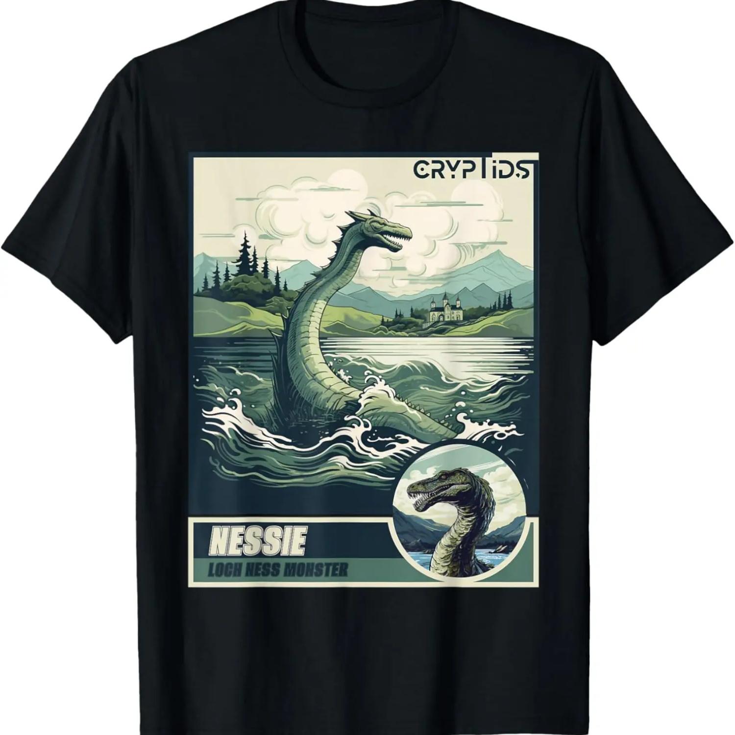 Nessie Loch Ness Monster T-Shirt S чёрный