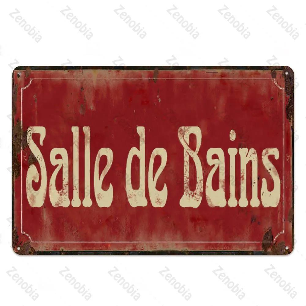 Place Des Aperos Plaque Metal Vintage French Retro Metal Tin Sign Bar Pub Club Wall Decor Iron Painting Decorative Plate