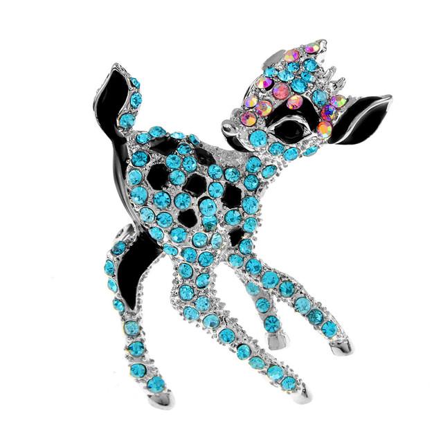 

Новые броши с бегущим оленем со стразами для женщин, булавка с изображением животных, 2 цвета в наличии, материал из сплава, высокое качество