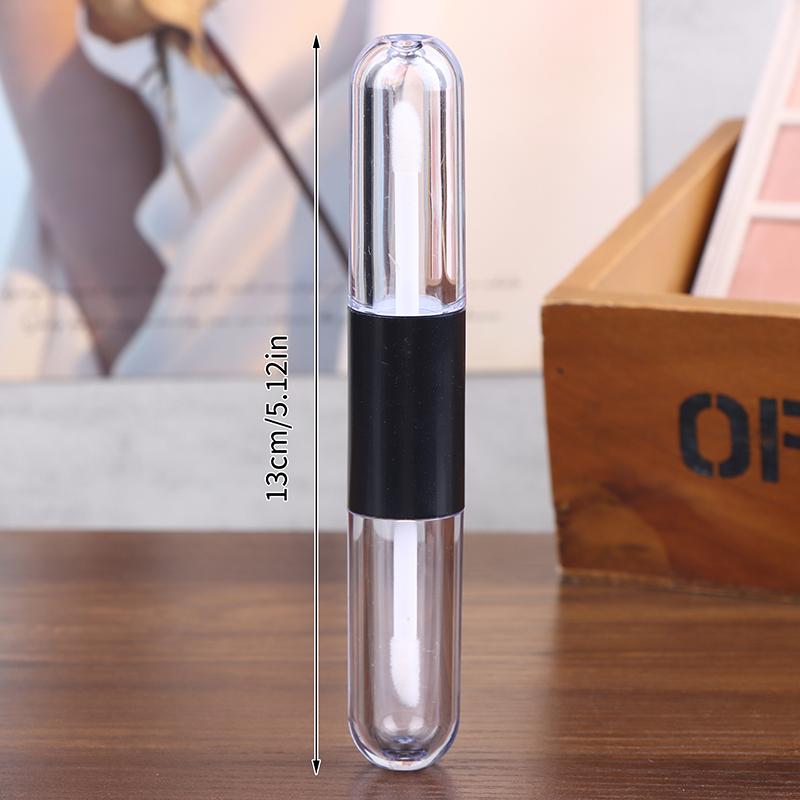1Pcs Double-Ended 2-In-1 Oval Flat Empty Lip Gloss Tubes With Wand Leak Proof Refillable Packaging Plastic Bottle Travel Kit