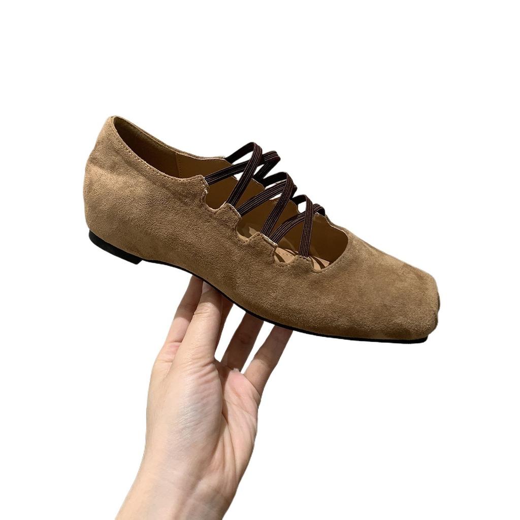 Inner height increase 3cm~ Square head retro ballet single shoes women's shoes spring and autumn 2025 platform French Mary Jane shoes