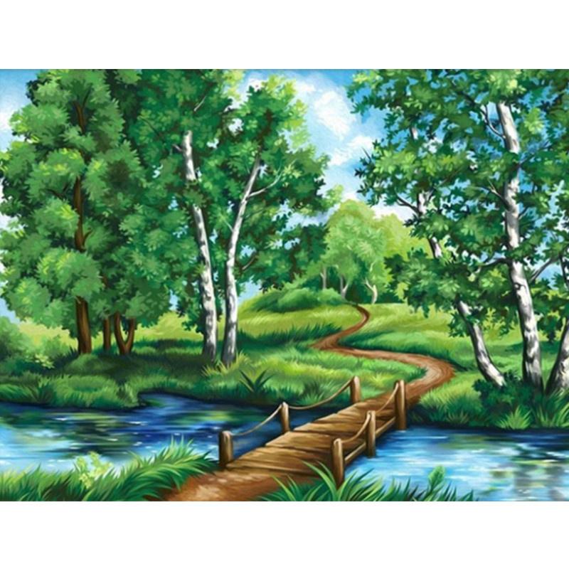 

5D своїми руками Алмазна картина Весняний пейзаж Алмазна вишивка Набір хрестиком Повна мозаїка зі стразами Домашній декор Square 20x30cm