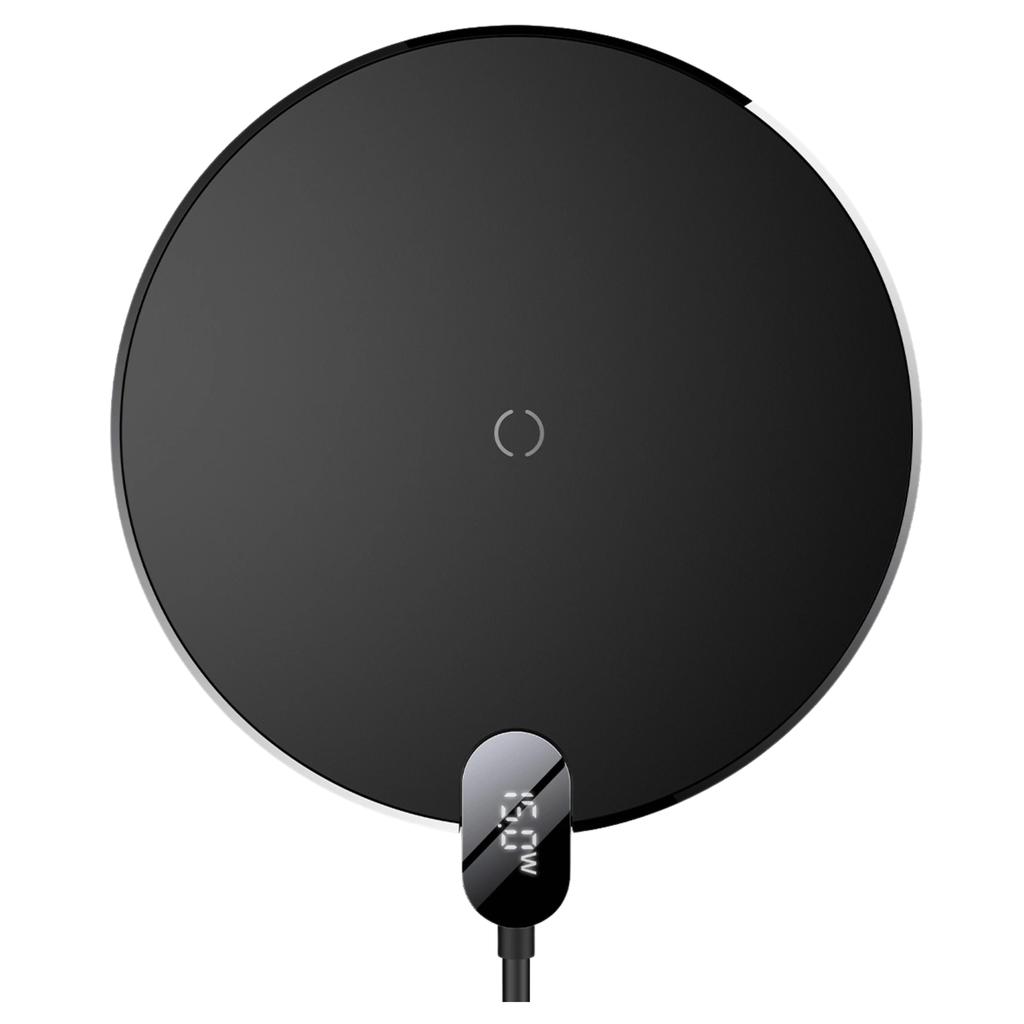 Bezprzewodowa Ładowarka Indukcyjna Baseus Digital Led 15W (Czarna)
