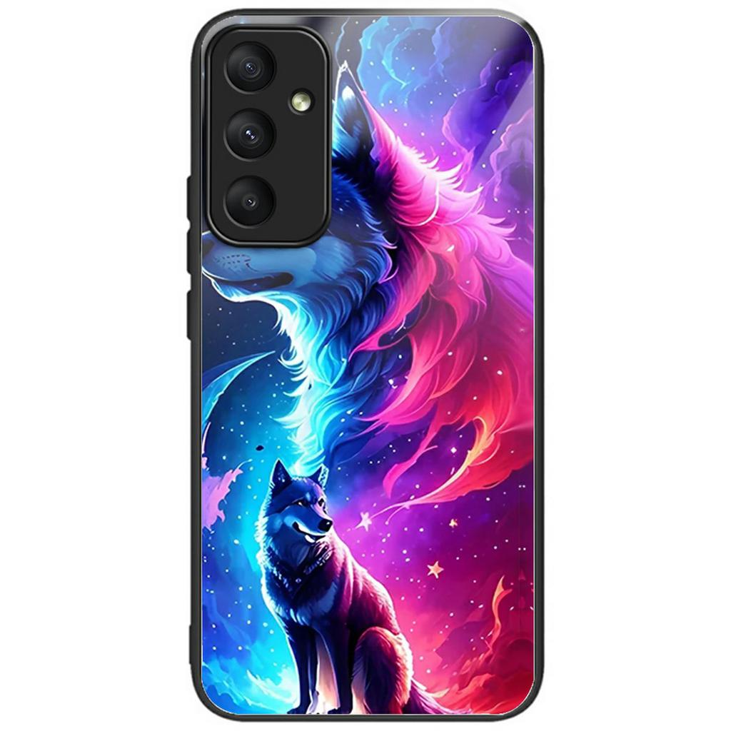 For Samsung Galaxy A56 5G Case Pattern Printing Tempered Glass TPU Drop-Proof Phone Cover
