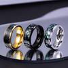 Men's 8mm Titanium Steel Ring with Faux Abalone Shell Inlay - Wedding Band
