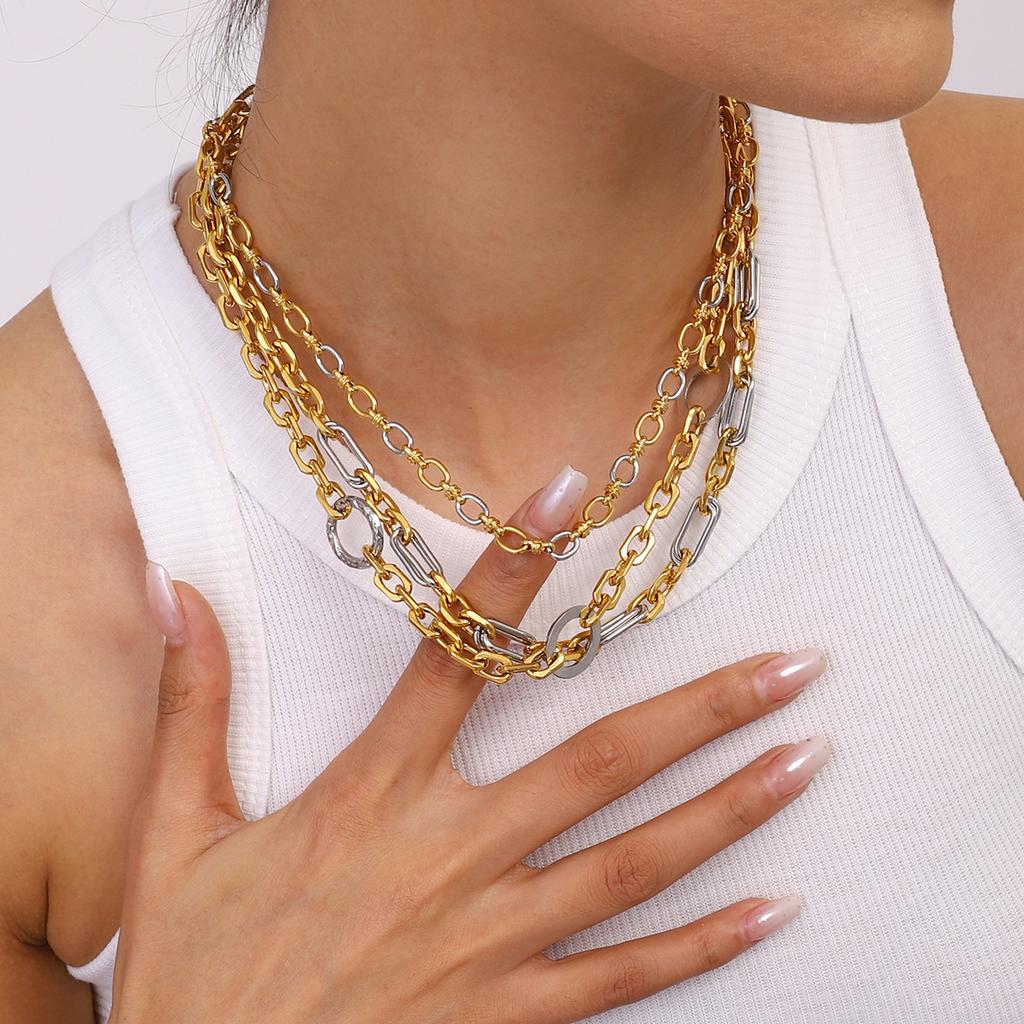 Yori High Quality Stainless Steel Handmade Chain Bracelet Necklace  Waterproof Texture Wrist Jewelry Exclusive Gift