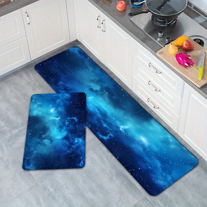 1Pcs Anti Fatigue Kitchen Rugs, Starry Sky  Print Waterproof Non-Slip Thick Cushioned Kitchen Mat Heavy Duty Comfort Standing Mat for Kitchen