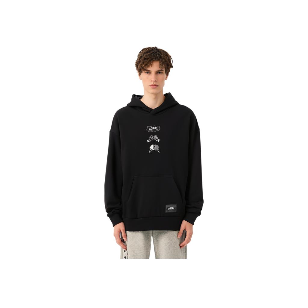 adidas Ping Pong Cartoon Print Kapuzensweatshirt Herren Oberteile Schwarz HE7466
