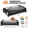 Foldable Under Bed Storage Box Square with Wheels Clothes Storage Organizer Large Capacity Storage Rack