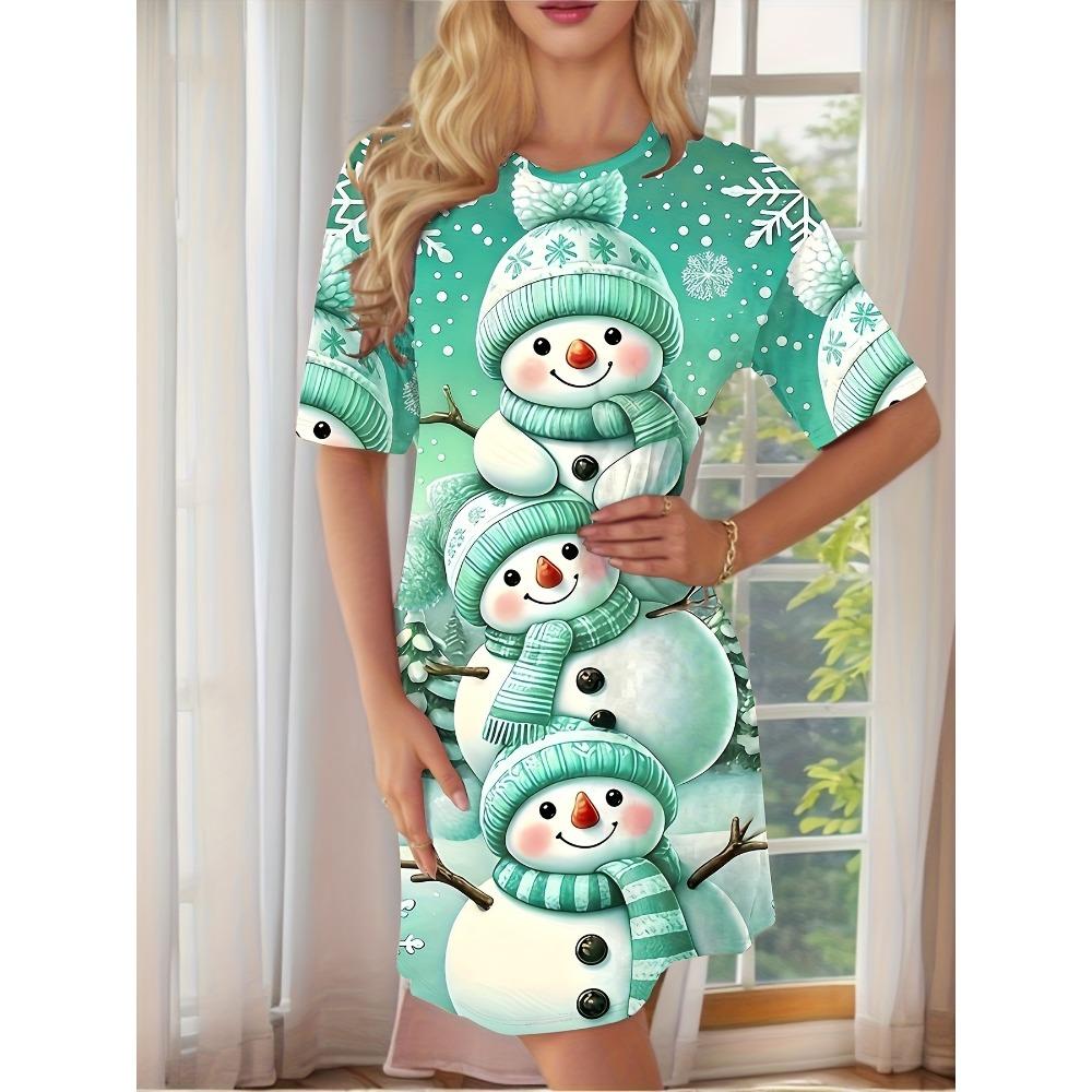 Uroczy nadruk z kotem, codzienna odzież domowa, damska, koszula nocna, sukienki z krótkim rękawem, luźny krój, odzież nocna, odzież domowa, sukienki do chodzenia po domu