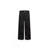 Mens Relaxed Straight Leg Jeans American Retro Red Line Star Embroidery Rivet Black Casual Denim Pants
