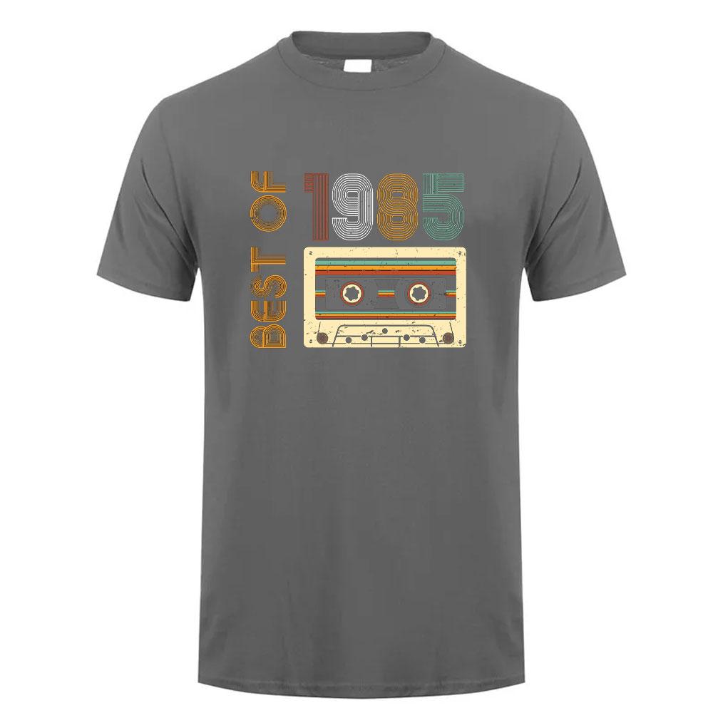 1985 Year Vintage Cotton T Shirt Retro 80s Style Short Sleeve Retro Tee Unisex Classic Design for Men Women 40th Birthday