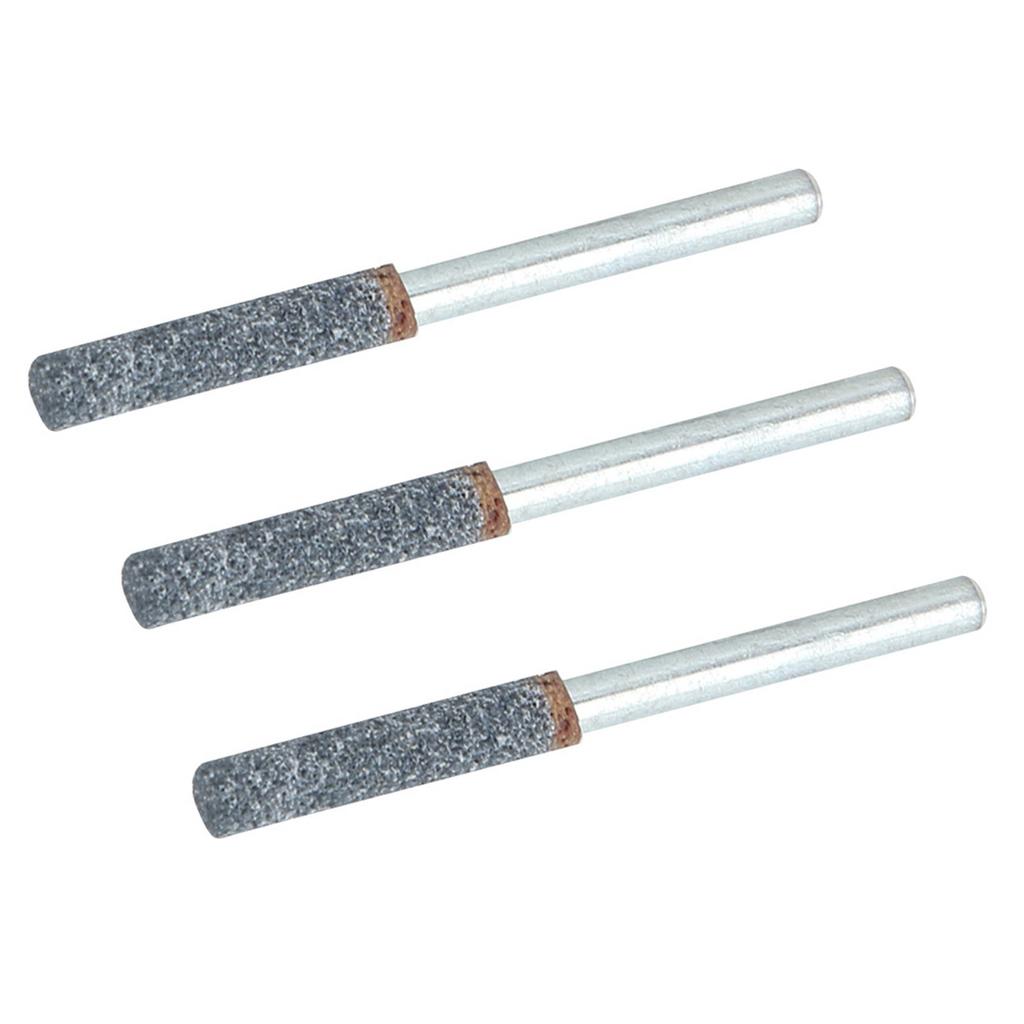3Pcs 4mm 5/32in Diamond Chainsaw Sharpener Burr Stone File Sharpening Tool for Rotating Tool