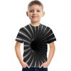 Summer Round Neck Visual Deception 3D Printed Top Fashionable Casual Short Sleeved Children's Boy T-shirts