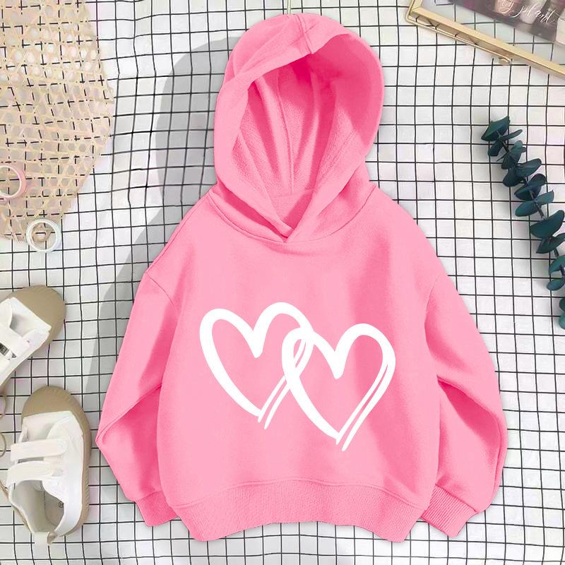 Trendy Girls Love Print Hoodie - Children s Spring/Autumn Pullover 2026 160cm