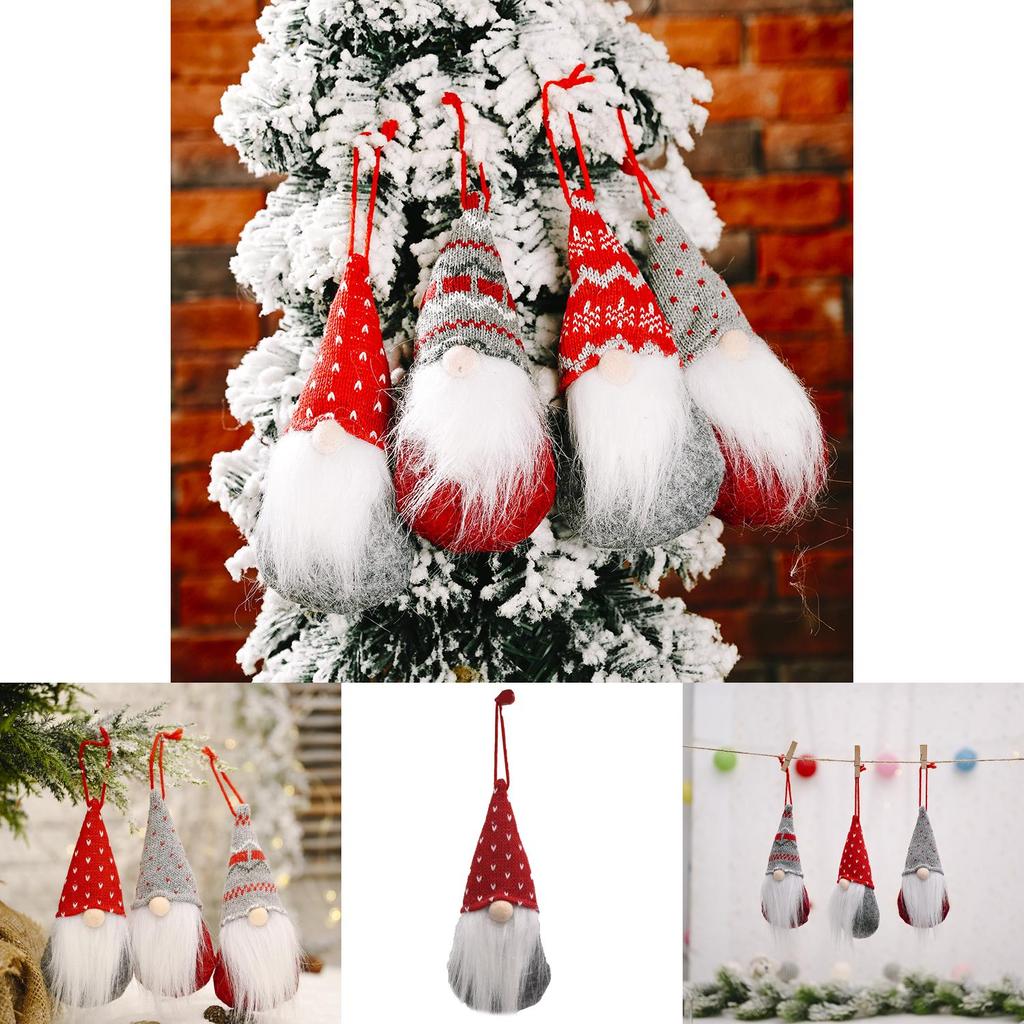 Unique Knitted Hat Forest Old Man Head Doll Ornament For Beautiful Christmas Decor