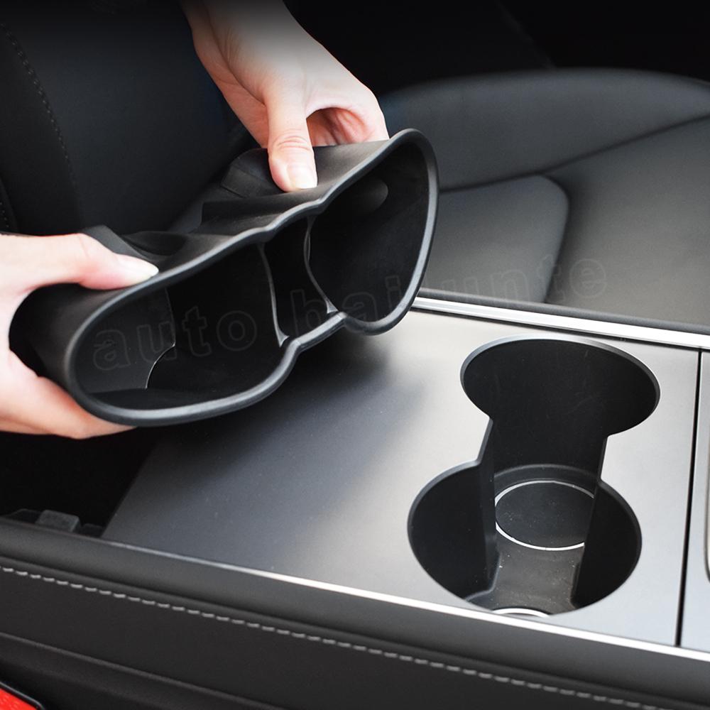 Water Cup Holder Storage Box Center Console Cup Waterproof Non-slip Coasters For Tesla Model 3 Y 2023 2022  Car