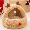 Winter Cozy Insulated Pet House Quilted Fluffy Bed for Cats Christmas Pet Gift Warmth Scented Plush Dogs House Large Capacity