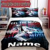 3pcs Duvet Cover Set (1*Duvet Cover + 2*Pillowcase, Without Core), Custom Name Michael Jackson Pattern Bedding Set, Home Bedroom Decor Gift