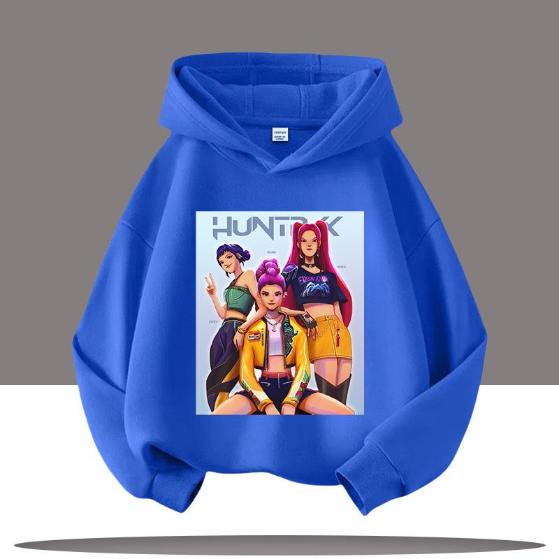 K-pop Mikiny Lovců démonů Chlapci Dívky Dlouhý rukáv Svrchní oděv Saja Chlapecký potisk Mikina s kapucí pro děti Módní svetr Dětské topy