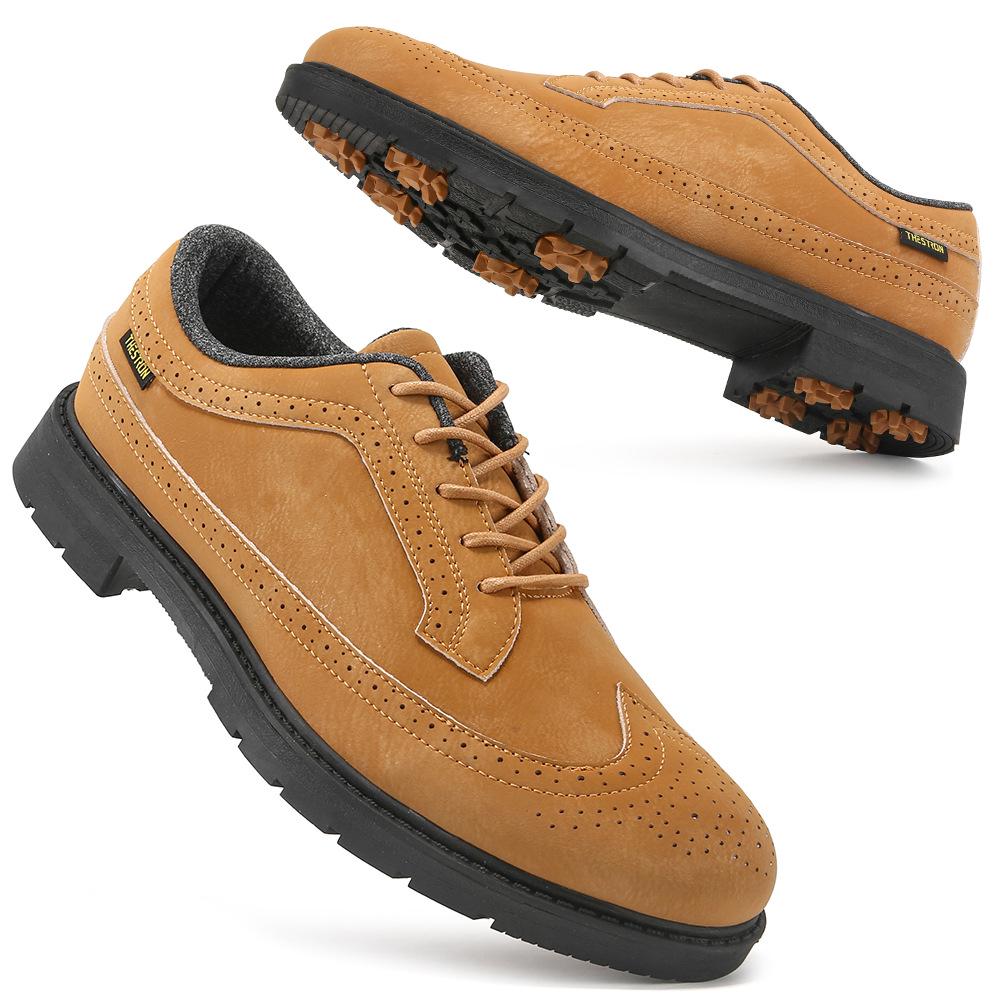 Men's Large Non-slip Spiked Golf Shoes, Size 39-49, Black/White Comfortable Training Footwear