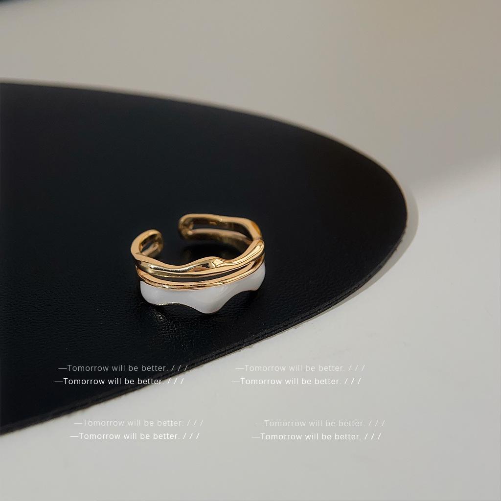 

Ретро Кольоровий Блок Регульоване Кільце-крапля для Масла - Трендове Нішеве Кільце на Палець Відкритого Дизайну