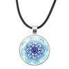 Klassische Lebensblume Seilkette Glasanhänger Halsketten Mandala Elegante und komplexe Muster Halsketten Damen Cabochon Schmuck