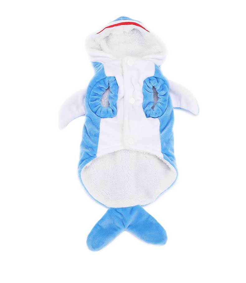 1pc Pet Products Shark Pet Clothes Winter and Autumn Warmth Halloween Universal Dog Clothes Cat Clothes Cat Supplies Blue