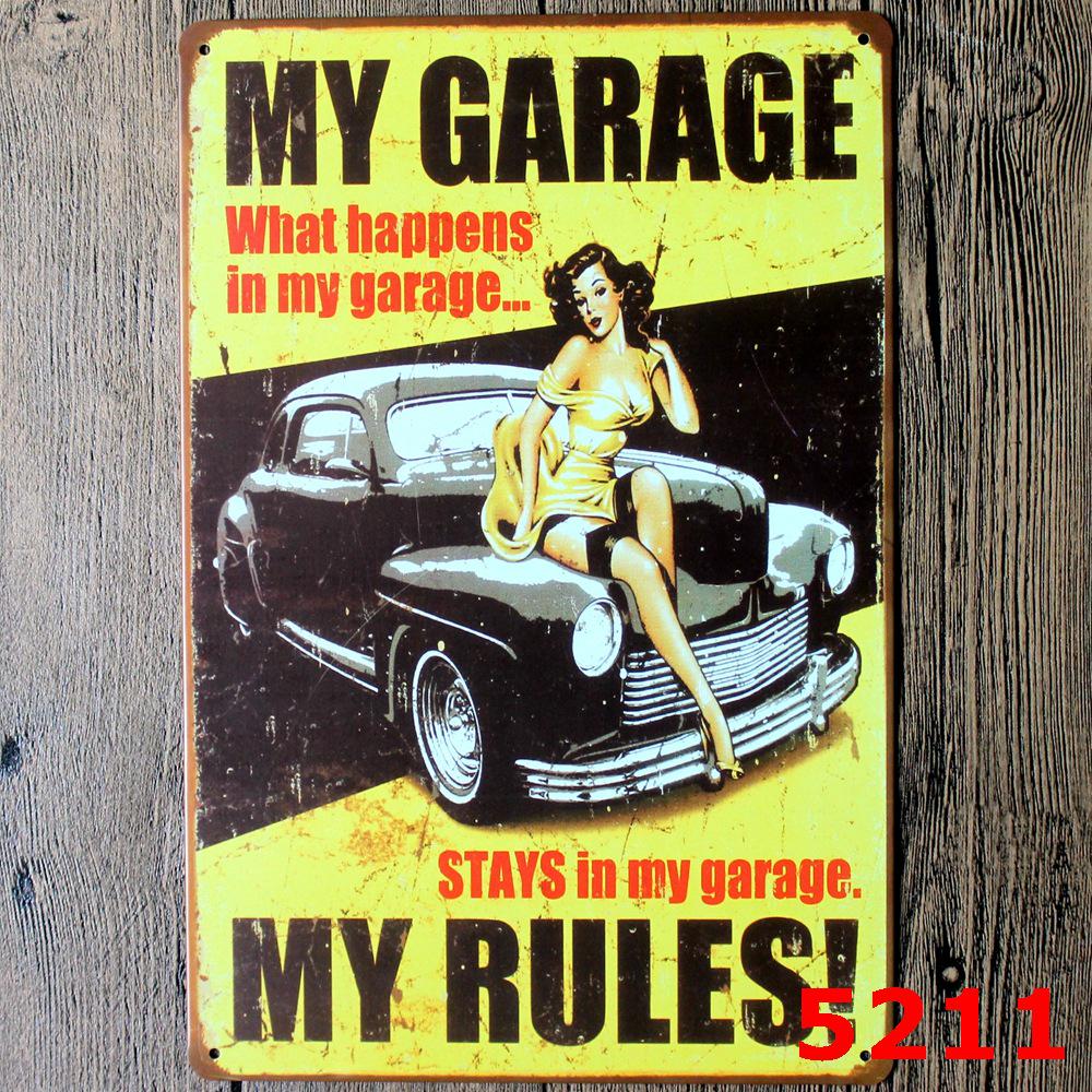 Retro Car Repair Shop Tin Sign for Bar or Living Room Decor