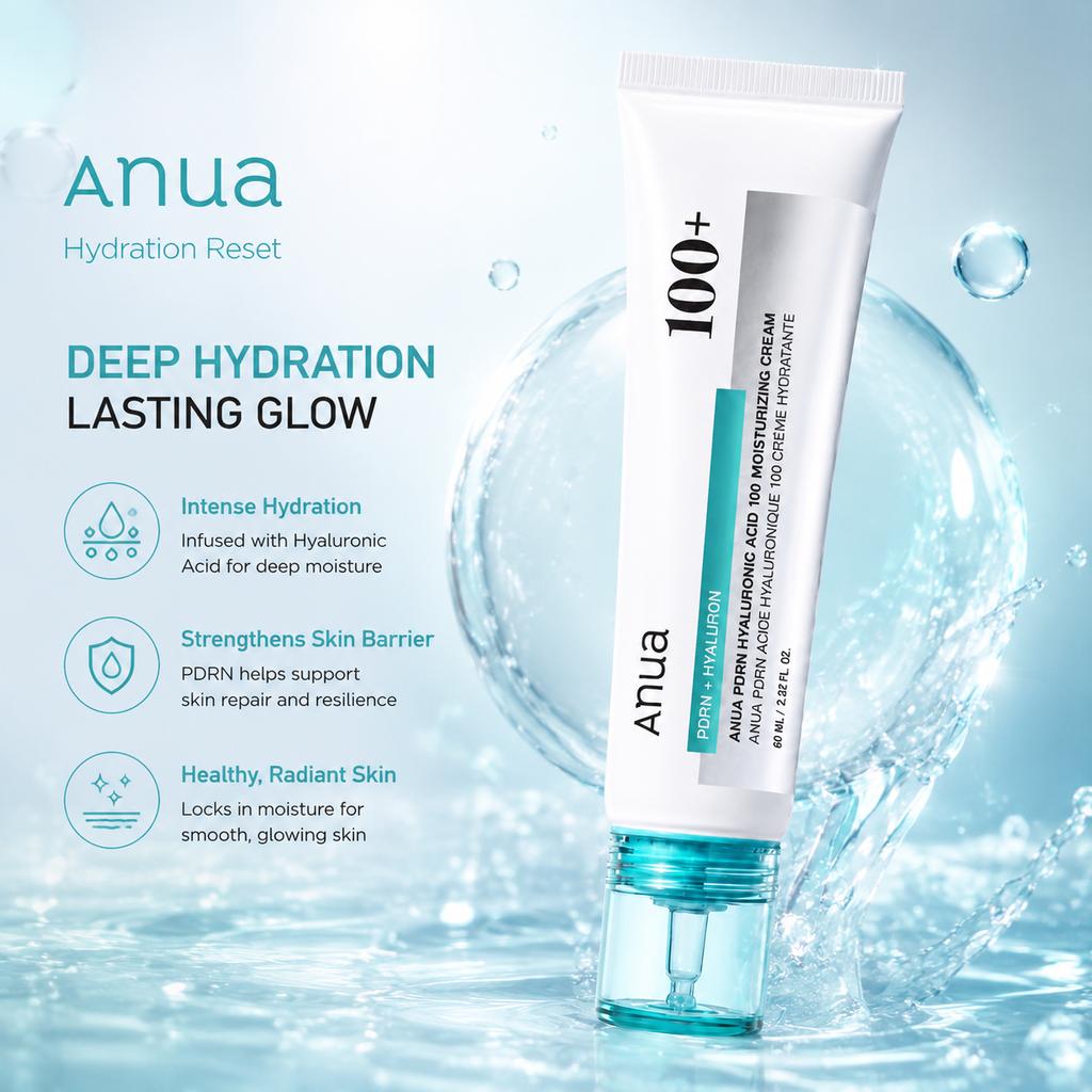 Anua PDRN Hyaluronic Acid 100 Moisturizing Cream 60ml