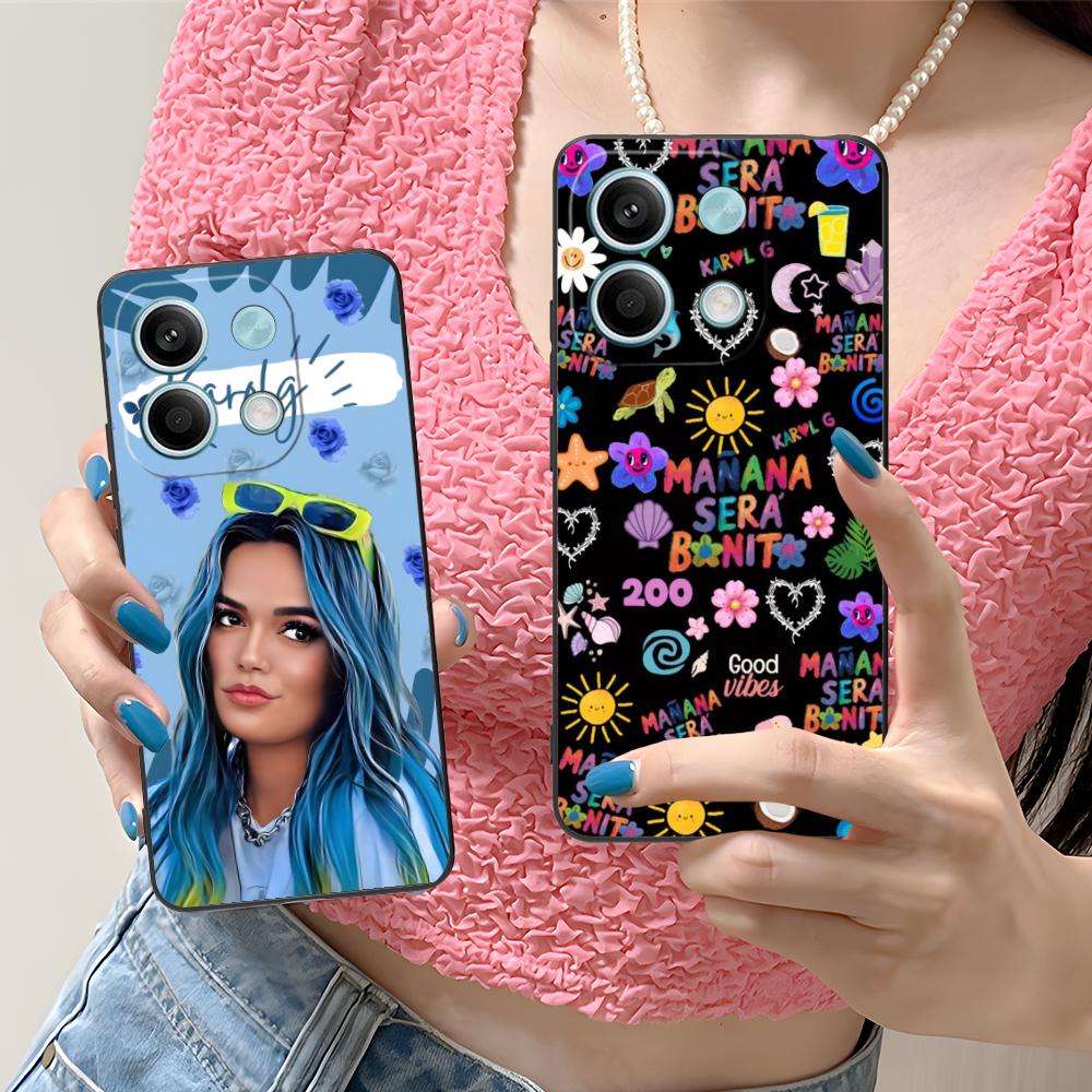 Karol G Latino Mobile Cell Phone Case for Xiaomi Redmi Note 14 13 12 11 S Pro Plus 4G 5G Colorful Printing Cover Cover Pretty
