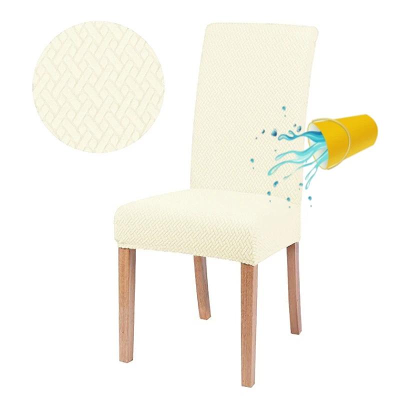 Elastic Dining Room Chair Cover Water-resistant Stretch Thick Jacquard Kitchen Chair Cover for Dining Room Chairs Slipcovers