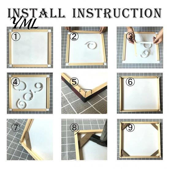 Wandkunsthalterung Holzmalerei Rahmen, Einfach zu installierende Holzleisten DIY Selbstmontagesatz, Künstlerische Dekoration Dekorativer Displayhalter für Öl Und